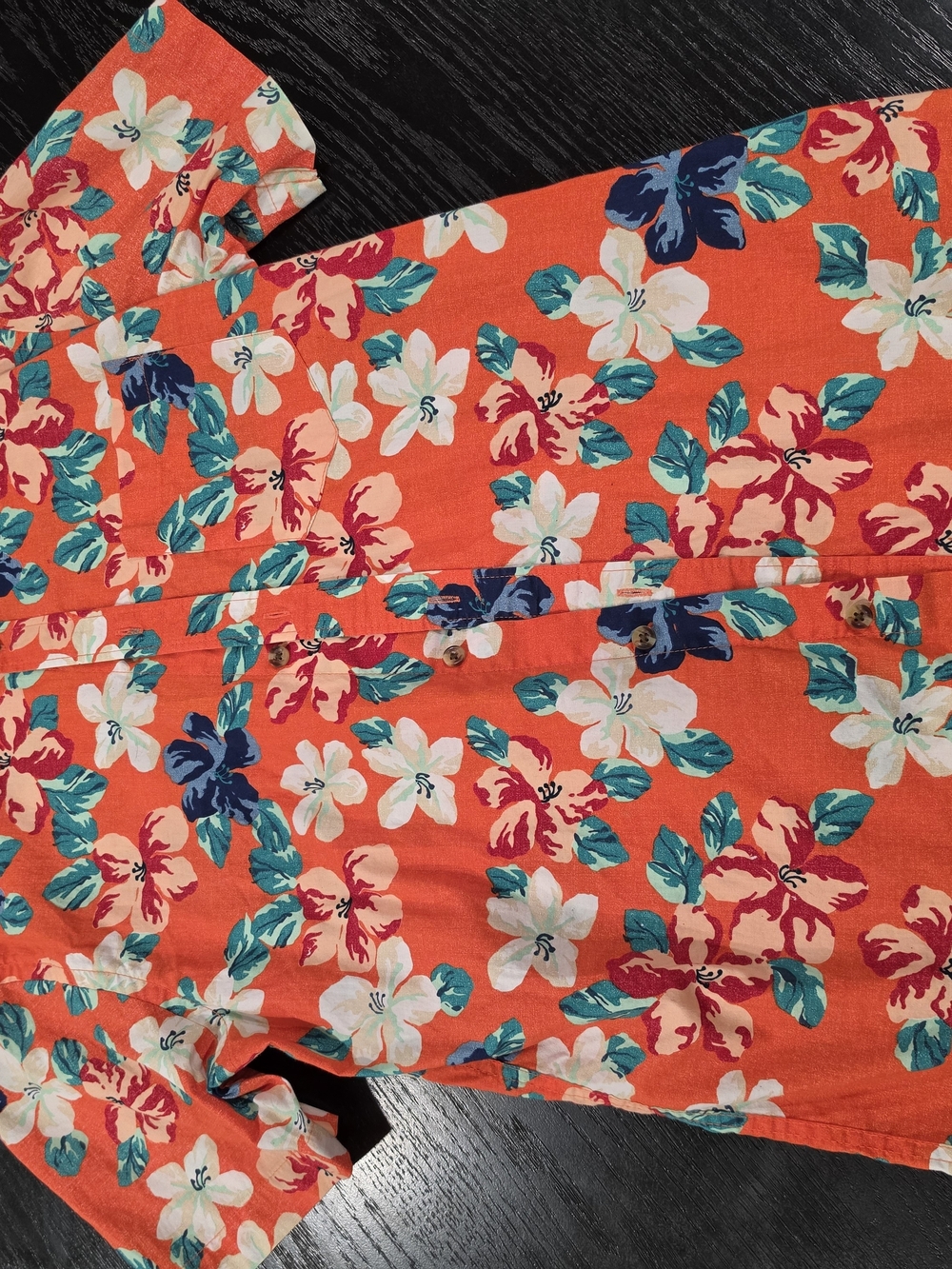 Old Navy Orange Floral Button-Down Shirt for Kids